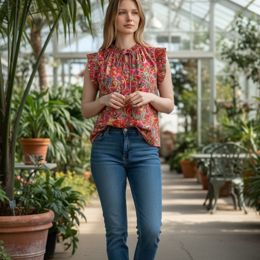 Chenault Multicolor Paisley Blouse